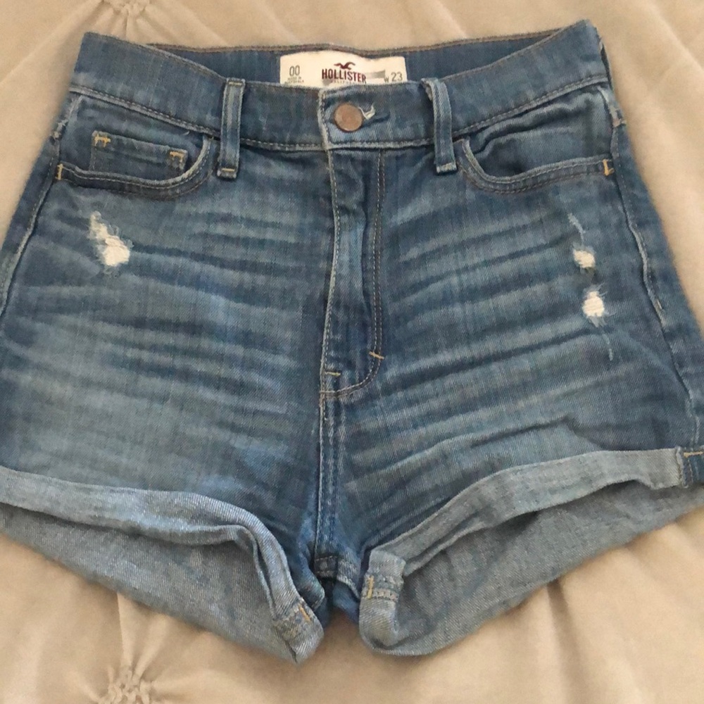 high waisted hollister jean shorts